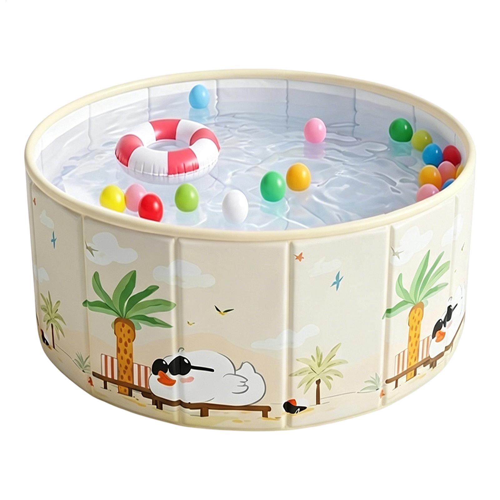 Kids Outdoor Pool - 厚みのある折りたたみ式犬用プール、屋外裏庭プール、水泳用浴槽、キャンプ用犬用浴槽、男の子、女の子、ペット用