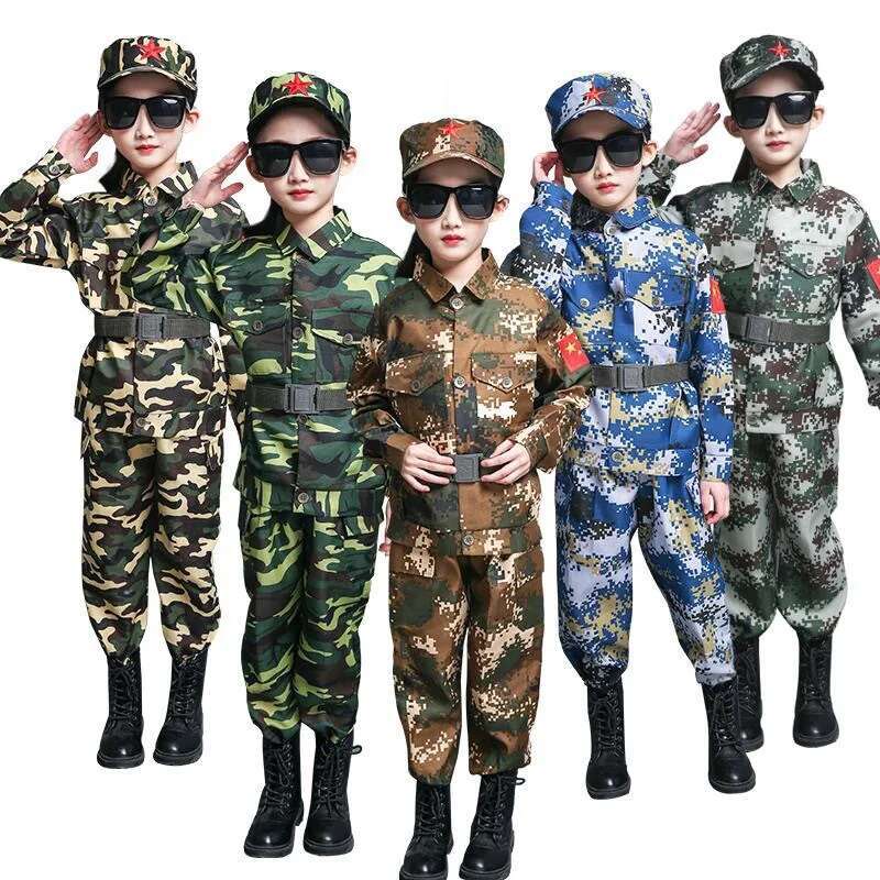 Kids Outdoor Ninja Equipment - 男の子女の子軍事訓練服子供戦闘戦術迷彩サマーキャンプパーティー衣装子供ハロウィン軍スーツ