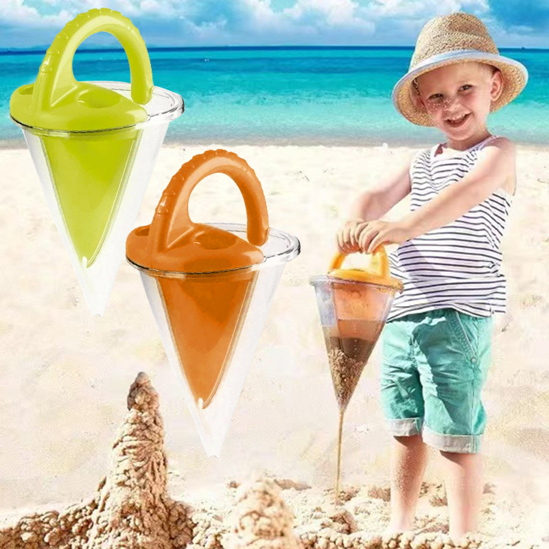 Kids Outdoor Nature Toys - ~~ビーチ子供用砂漏斗、屋外家族用砂漏斗、創造的なビーチ用砂漏斗、手持ち漏斗から砂がこぼれる~~
