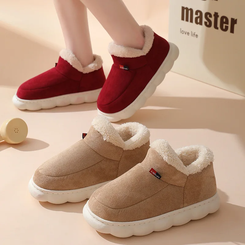 Kids Outdoor Shoes - 2025年冬用メンズカジュアルハウスシューズ、レディースアウトドア用暖かいコットンシューズ、女性用室内用プラッシュパッド入りスリッパ