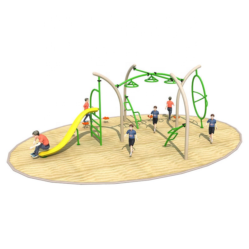 Kids Outdoor Jungle Gym - 子供用メタルモンキーバー、屋外ジャングルジム、ロッククライミングウォールパネル、プロ仕様子供用遊具、裏庭用
