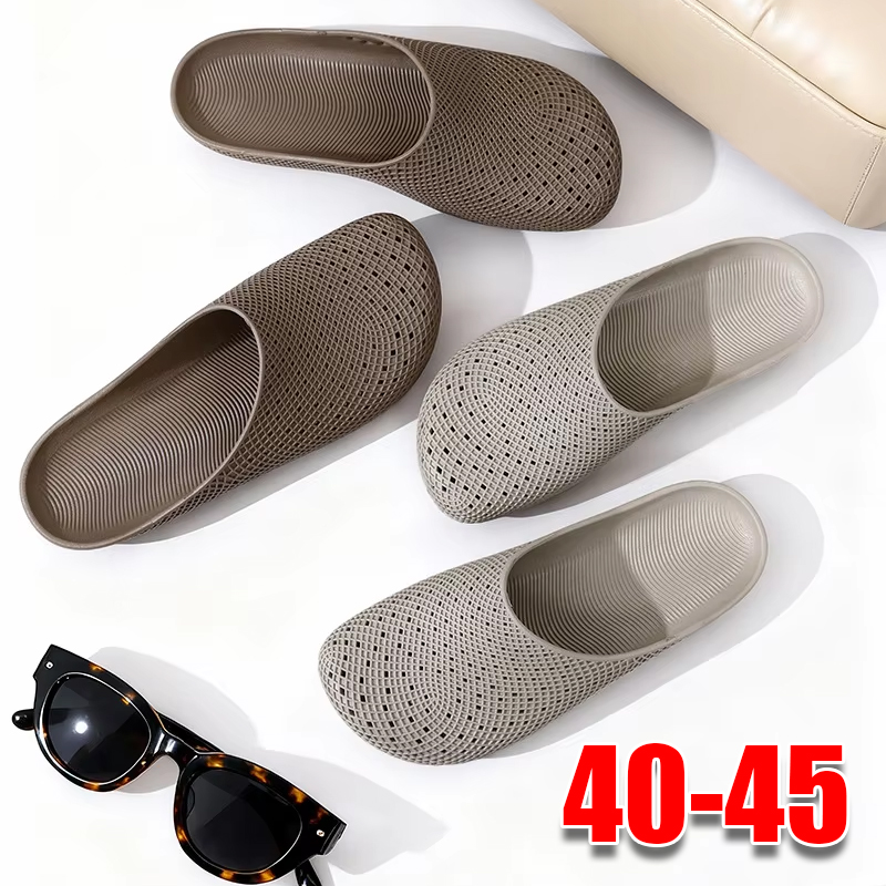 Kids Outdoor Shoes - 夏用通気性軽量メンズクロッグ、通気孔付き、滑り止め、アウトドア、スリッポンサンダル、ハーフカバー、カジュアルワークシューズ