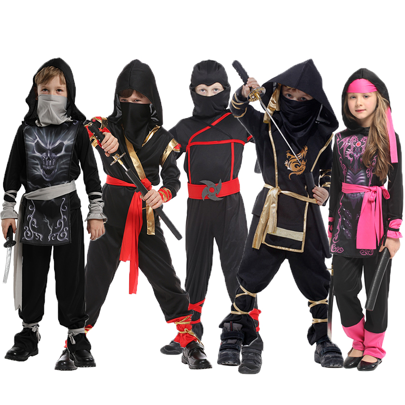 Kids Outdoor Ninja Equipment - 子供のための古代日本の衣装,ドラゴン忍者の衣装,戦士のコスプレ,カーニバルパーティー,ファンシードレス,子供のための