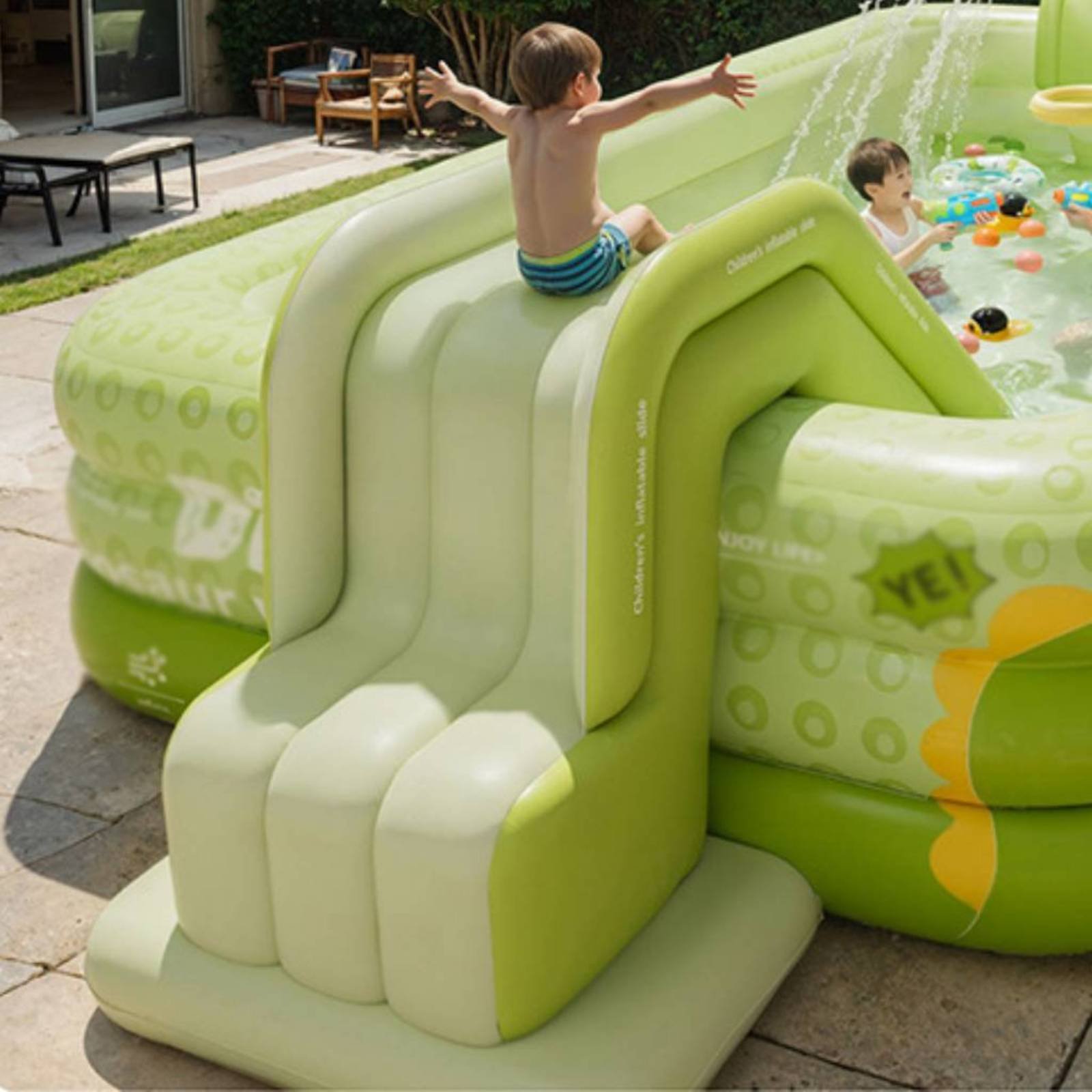 インフレータブルプールスライド 折りたたみ式インフレータブル - Kids Outdoor Nature Toys のレビューと価格