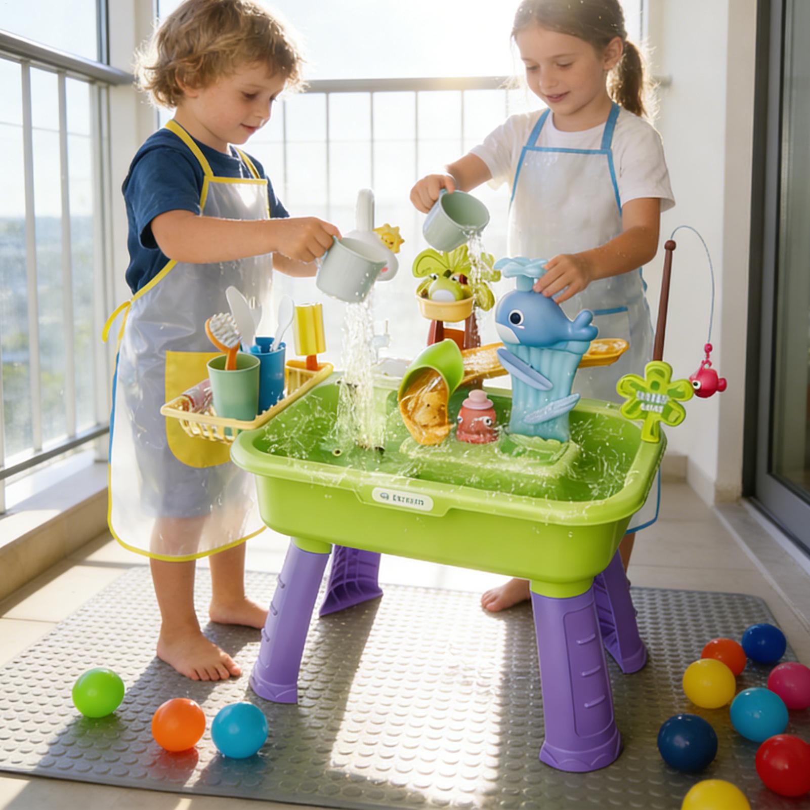 子供用キッチンおもちゃ 電動で楽しい水遊び 取り外し可能なテ - Kids Outdoor Water Table のレビューと価格