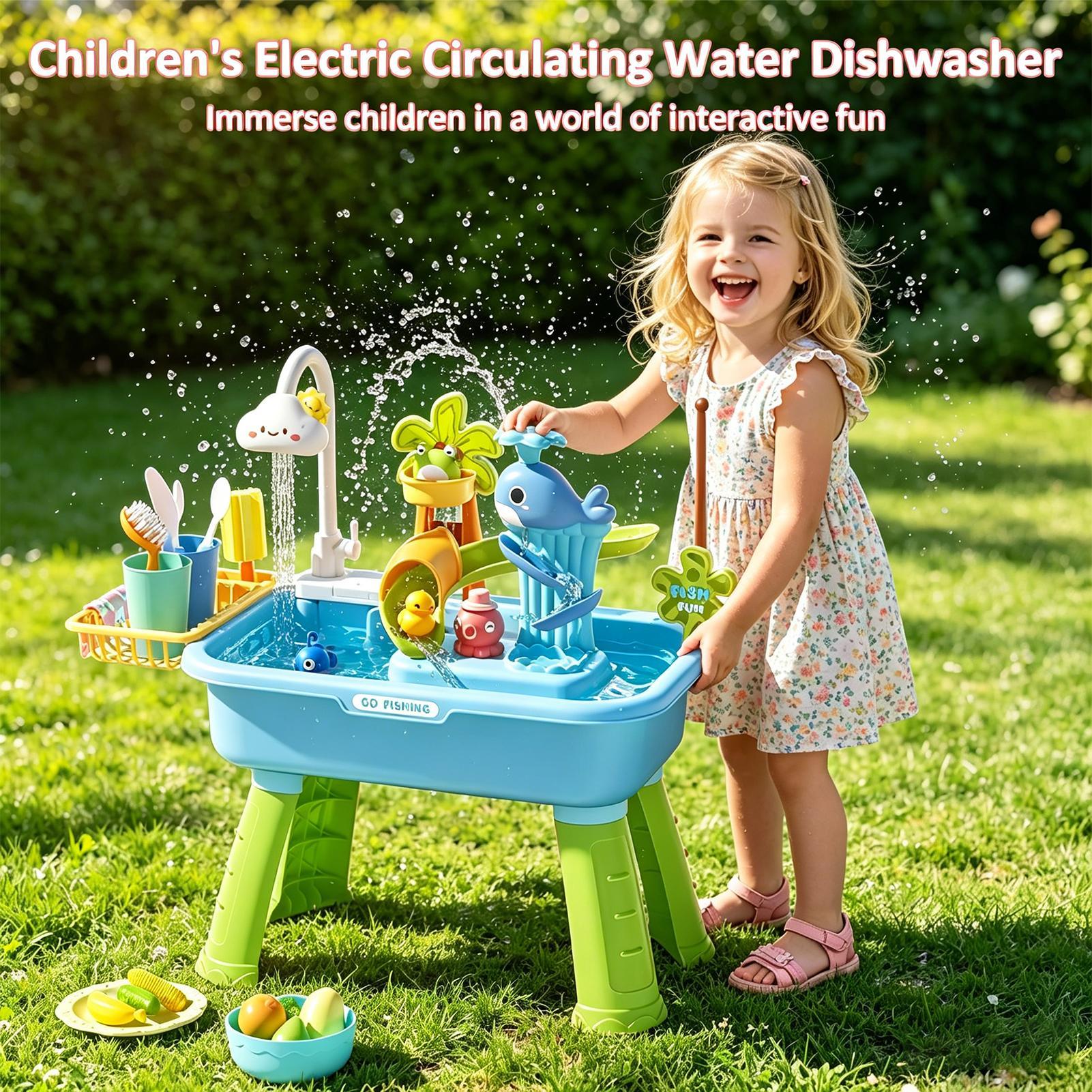 子供用キッチンおもちゃ電動水遊びテーブルゲームシンク水ポンプ - Kids Outdoor Water Table のレビューと価格