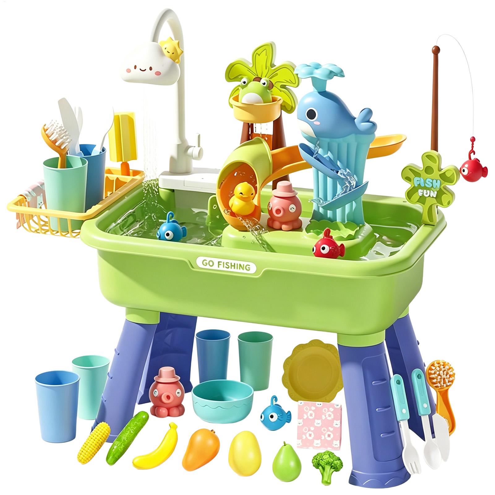 ポンプ付きキッズウォーターテーブル、幼児向け感覚遊びシンクア - Kids Outdoor Water Table のレビューと価格
