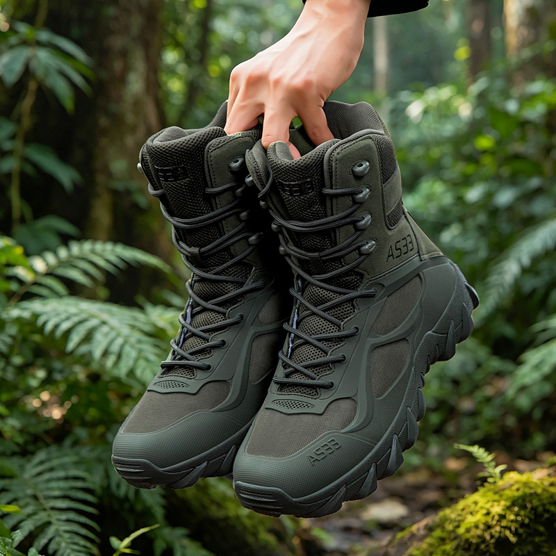 男性の戦術的なブーツカジュアル超軽量トレーニング安全作業防水 - Kids Outdoor Shoes のレビューと価格
