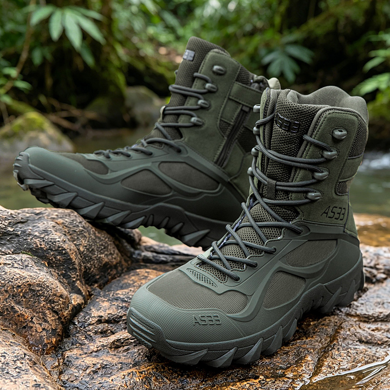 男性の戦術的なブーツカジュアル超軽量トレーニング安全作業防水 - Kids Outdoor Shoes のレビューと価格