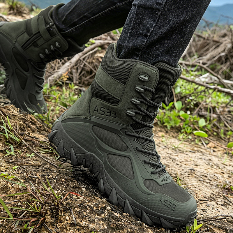 男性の戦術的なブーツカジュアル超軽量トレーニング安全作業防水 - Kids Outdoor Shoes のレビューと価格
