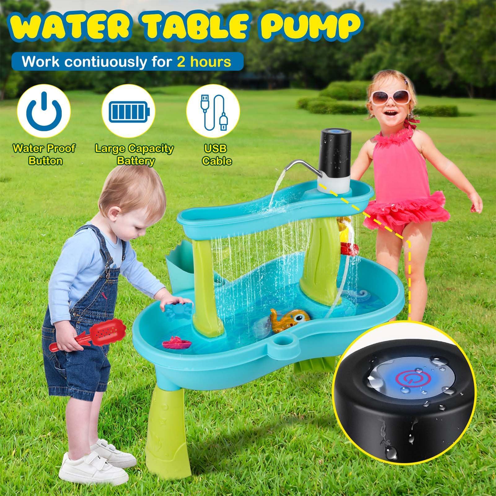 小型コードレス充電式ウォーターテーブルポンプ、電池式屋外玩具 - Kids Outdoor Water Table のレビューと価格