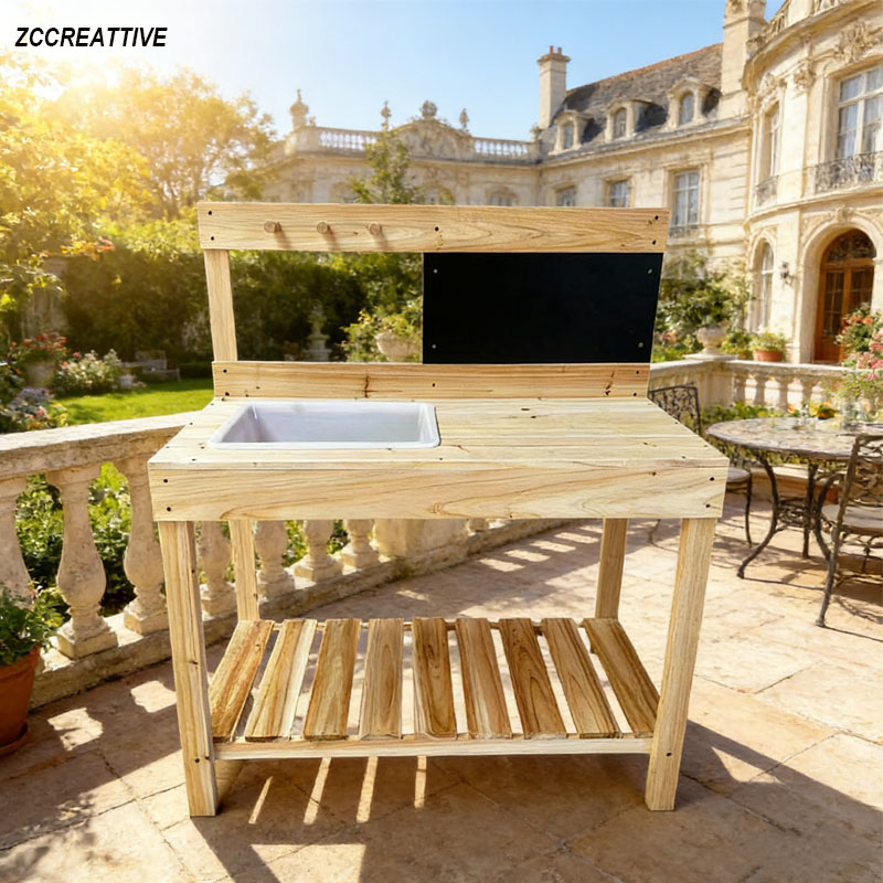 ZCCREATTIVE 子供用木製植栽台 屋外泥遊びキッチン - Kids Outdoor Mud Table のレビューと価格