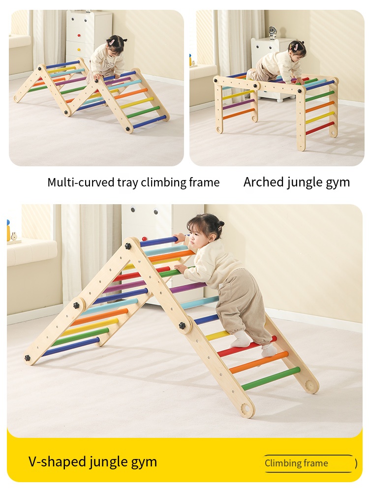 ジャングルジム キッズ アウトドア 三角形 木製 室内クライ - Kids Outdoor Jungle Gym のレビューと価格