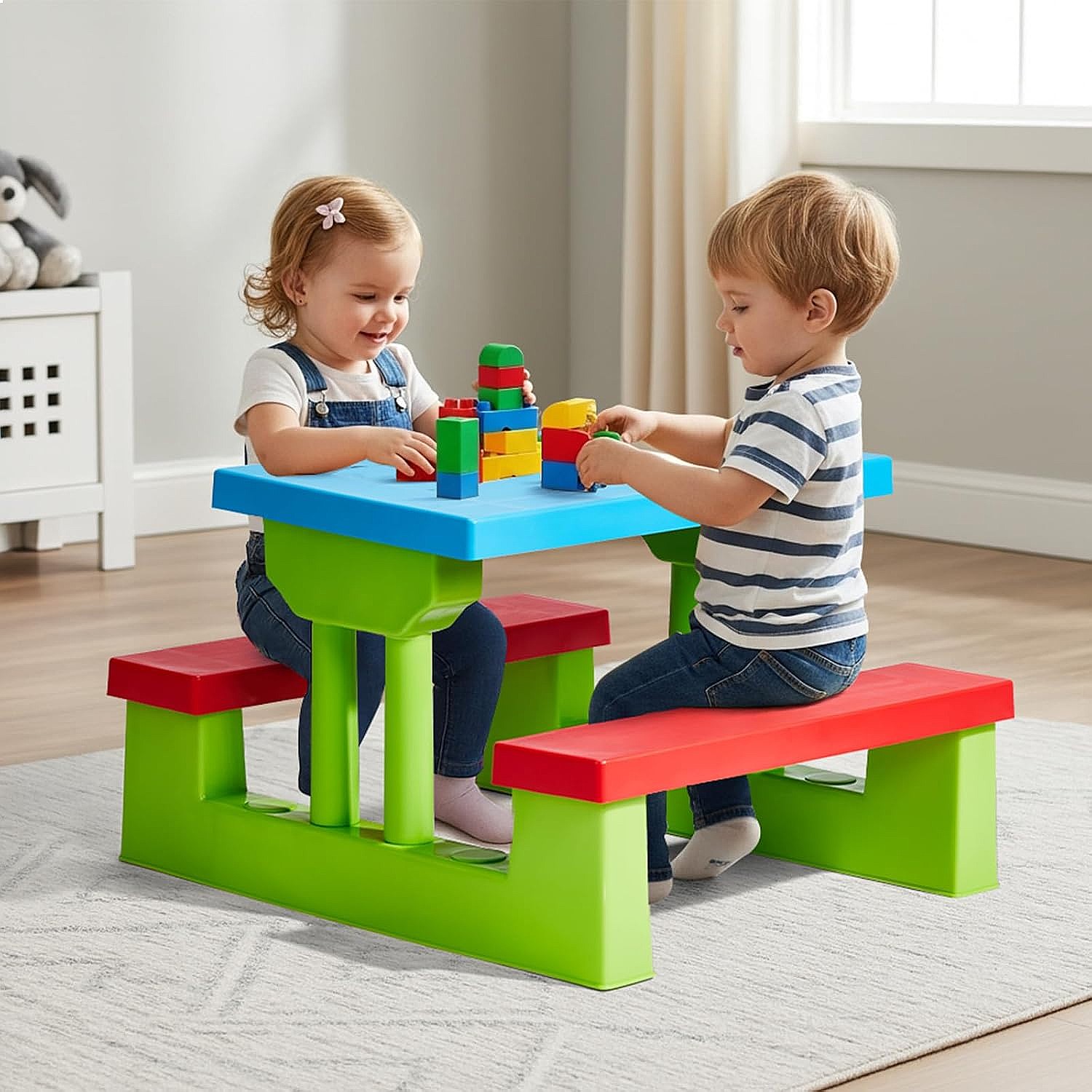 JOYMOR キッズピクニックテーブル（傘付き）、プラスチッ - Kids Outdoor Table With Umbrella のレビューと価格