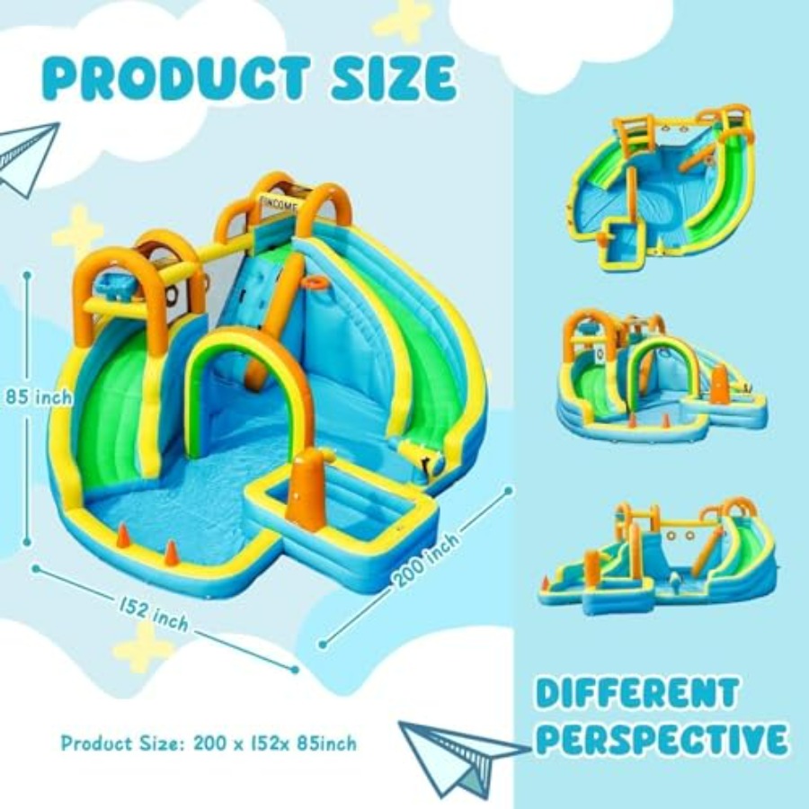 裏庭用屋外インフレータブルウォータースライド（子供用）、スプ - Kids Outdoor Pool のレビューと価格