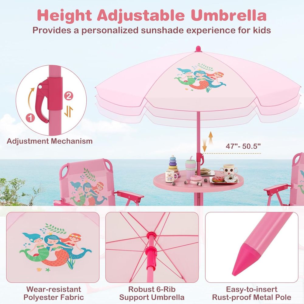 子供用ピクニックテーブル、子供用屋外テーブル（折りたたみ椅子 - Kids Outdoor Umbrella Chair のレビューと価格