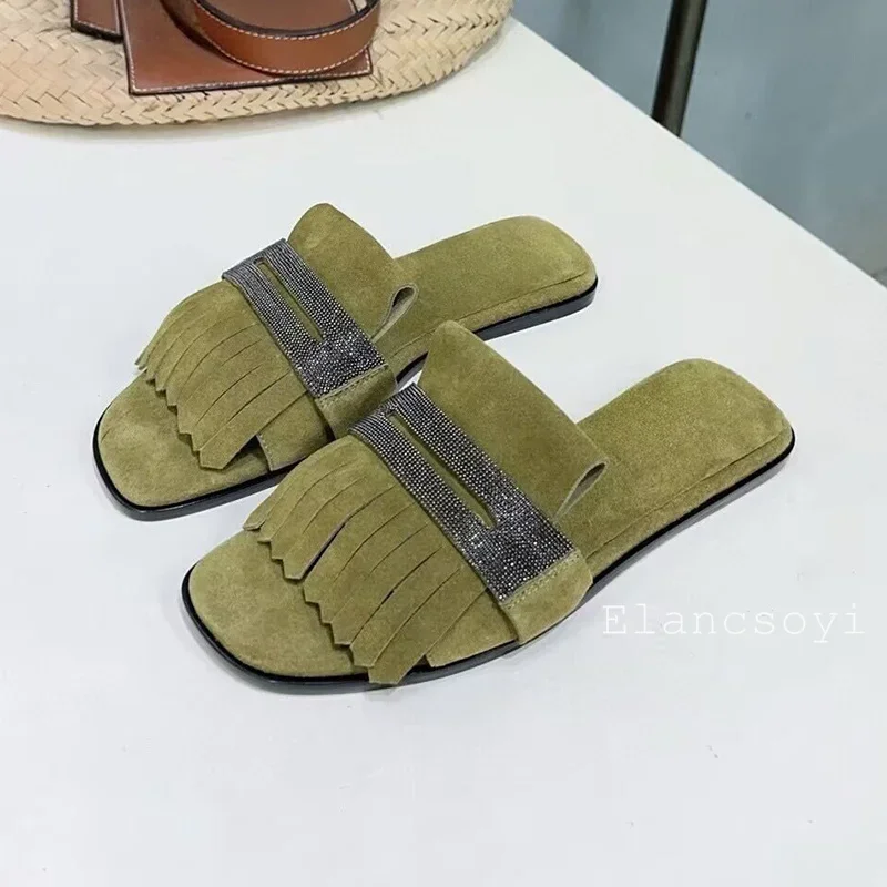 メタルストリングビーズ装飾キッズスエードタッセルフラットボト - Kids Outdoor Shoes のレビューと価格