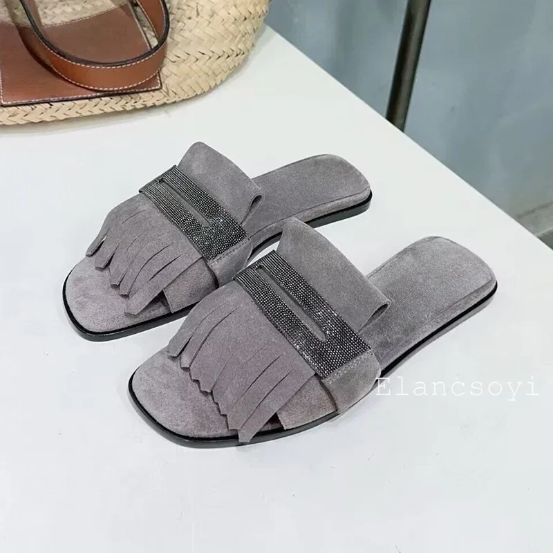 メタルストリングビーズ装飾キッズスエードタッセルフラットボト - Kids Outdoor Shoes のレビューと価格