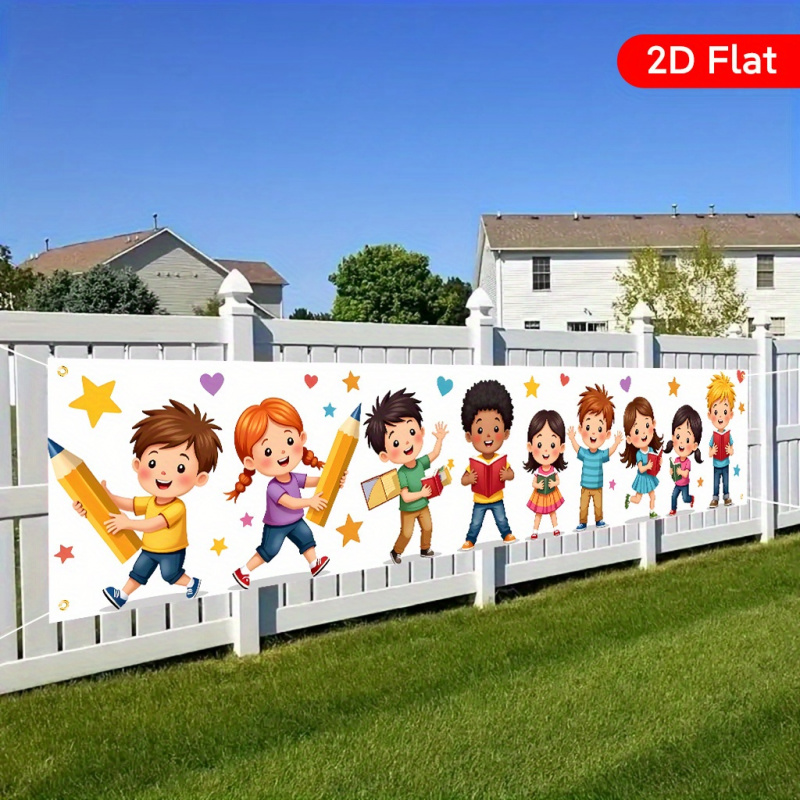 VIKAMA バックトゥスクールヤードバナー 2D フラット - Kids Outdoor Fence のレビューと価格