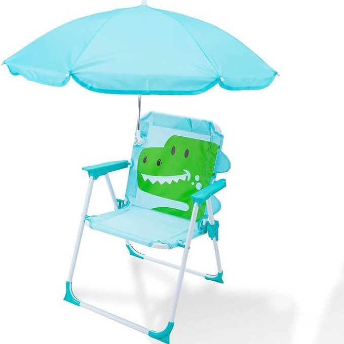 DD4014 ポータブル旅行漫画恐竜柄子供用ポータブル折りた - Kids Outdoor Umbrella Chair のレビューと価格