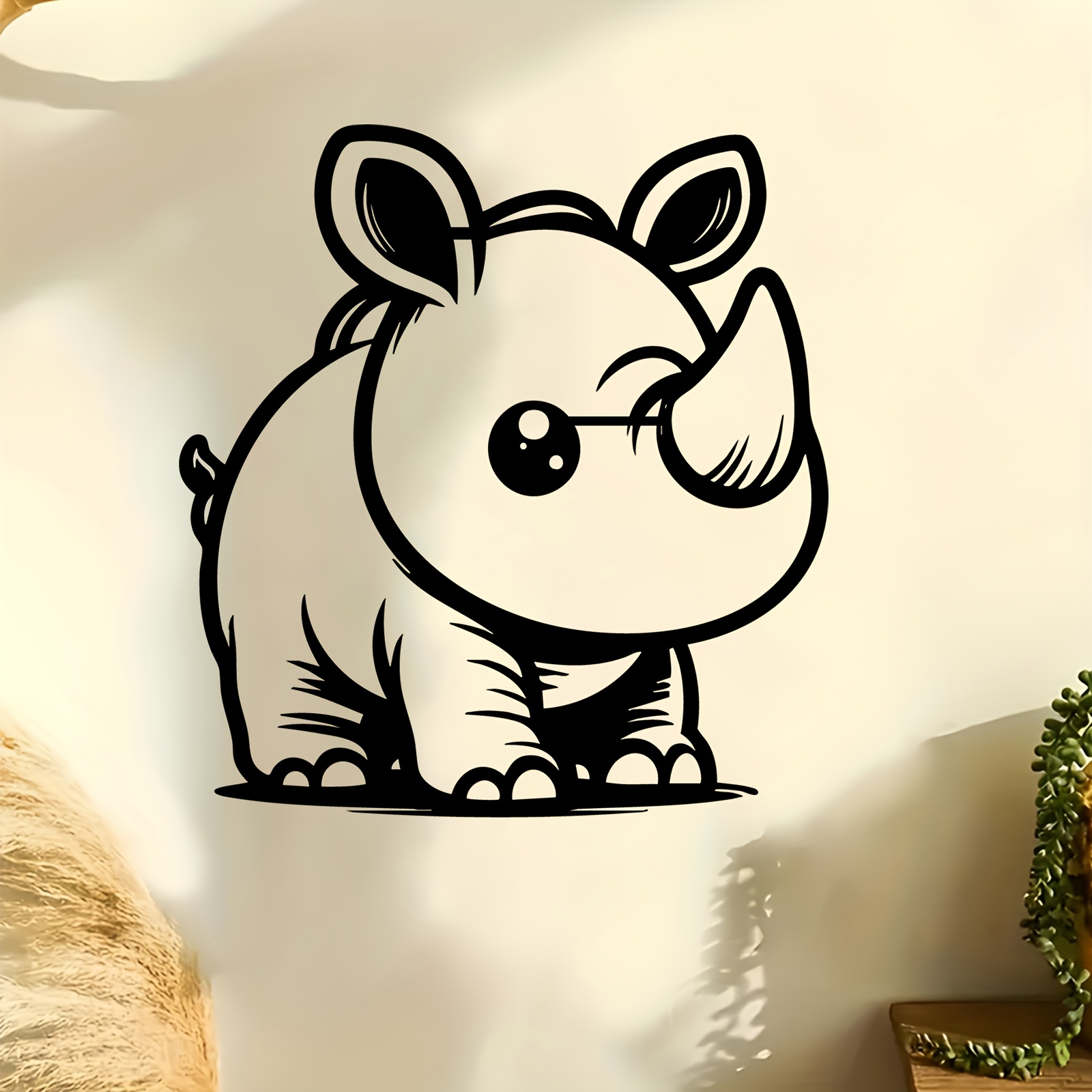 かわいいサイのメタルウォールアート、錆びにくい鉄製の野生動物 - Kids Outdoor Fence のレビューと価格