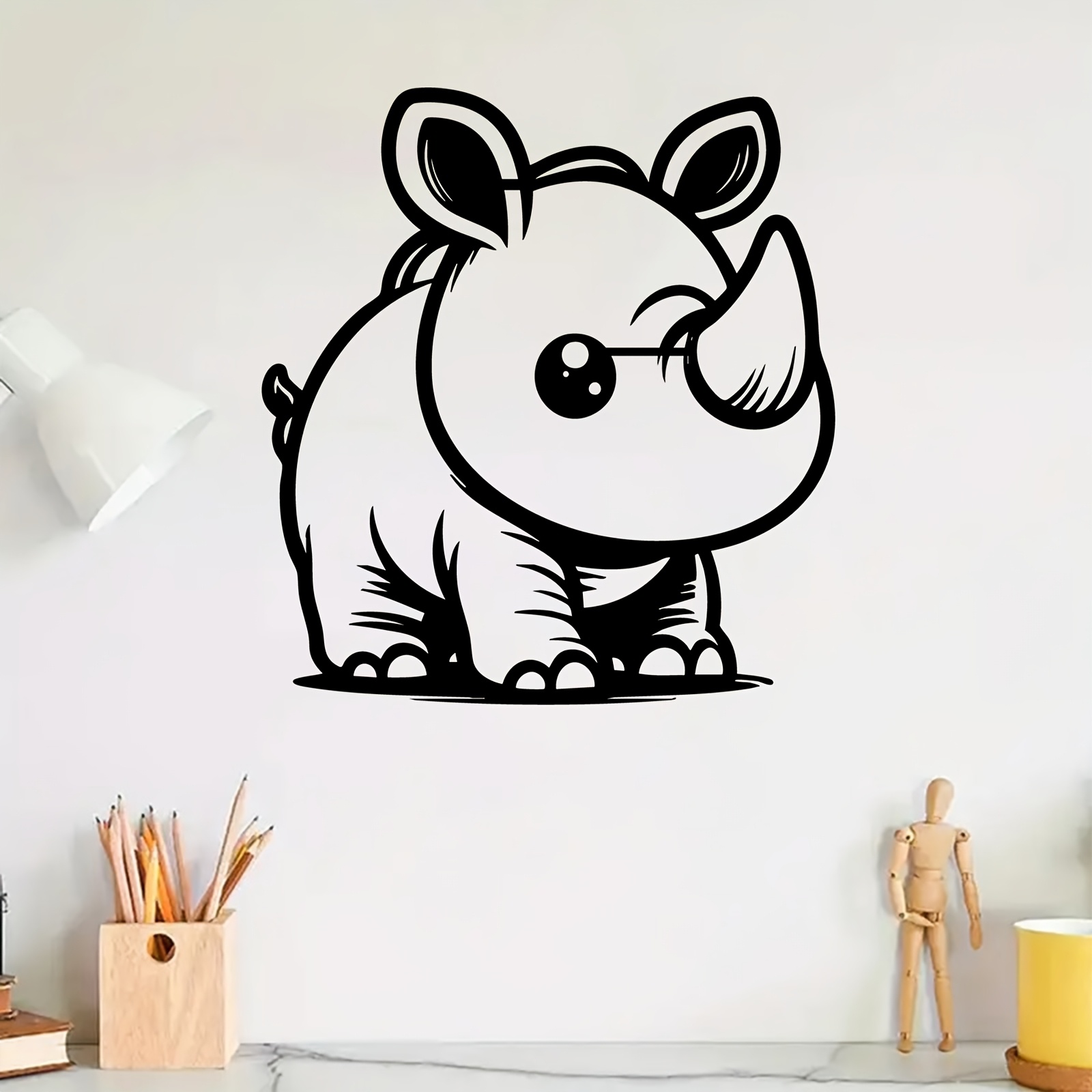 かわいいサイのメタルウォールアート、錆びにくい鉄製の野生動物 - Kids Outdoor Fence のレビューと価格