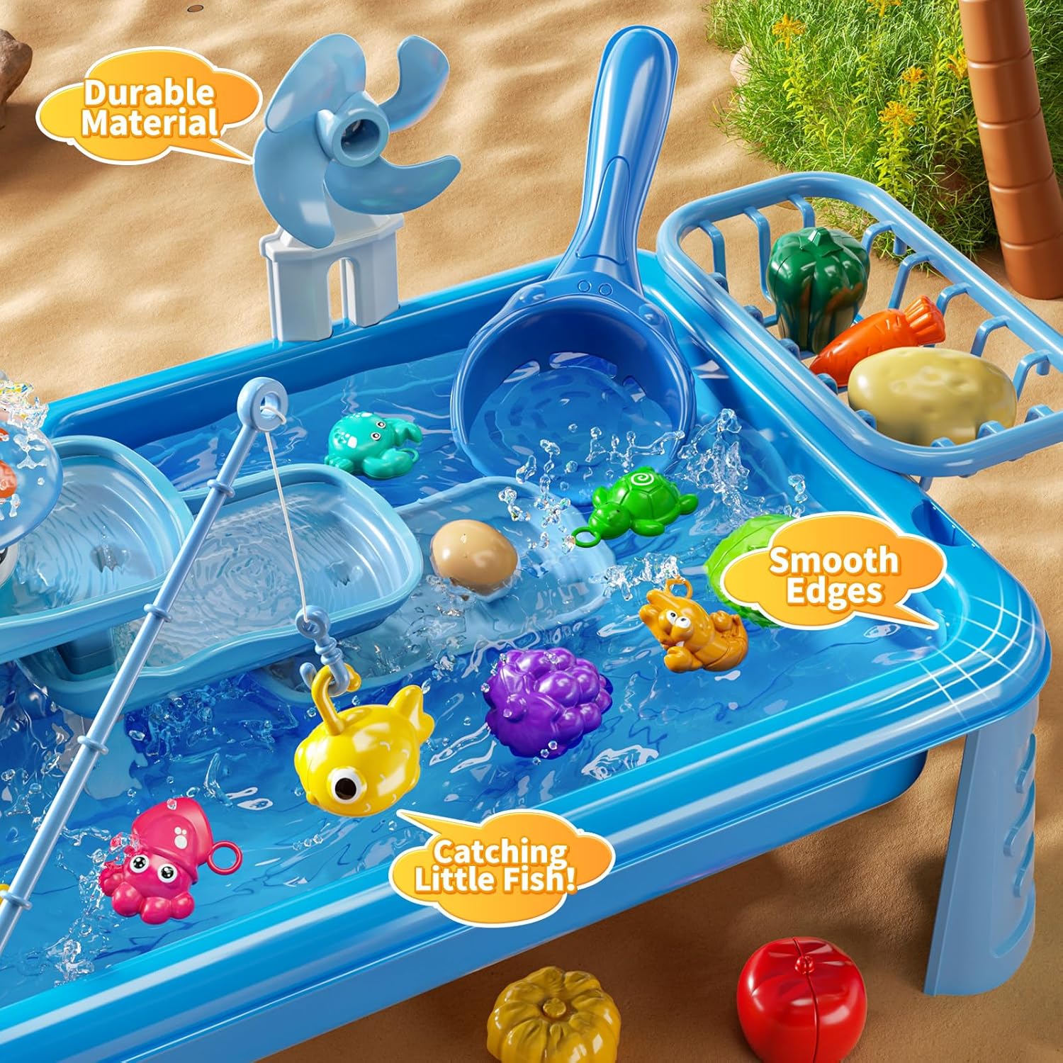 子供用ウォーターテーブル遊び場シンクおもちゃ、流水付き屋外キ - Kids Outdoor Water Table のレビューと価格