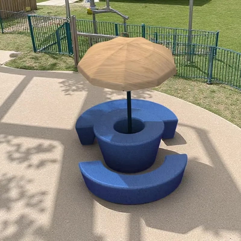 モダンな屋外用丸テーブルと椅子セット、防水傘、耐久性のある木 - Kids Outdoor Table With Umbrella のレビューと価格