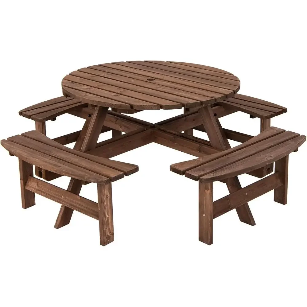 木製ピクニックテーブルセット（木製ベンチ付き）、大人4人また - Kids Outdoor Bench With Umbrella のレビューと価格