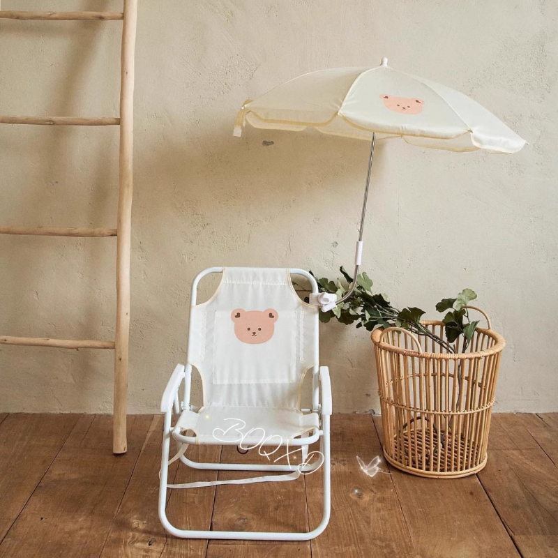 テディベア柄キッズラウンジチェア調節可能なサンシェード傘ソフ - Kids Outdoor Umbrella Chair のレビューと価格