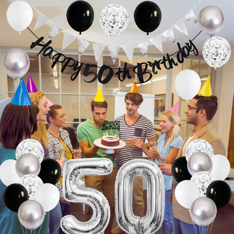 ブラック シルバー ホワイト 50 誕生日パーティーの装飾  - Kids Outdoor Merry Go Round のレビューと価格