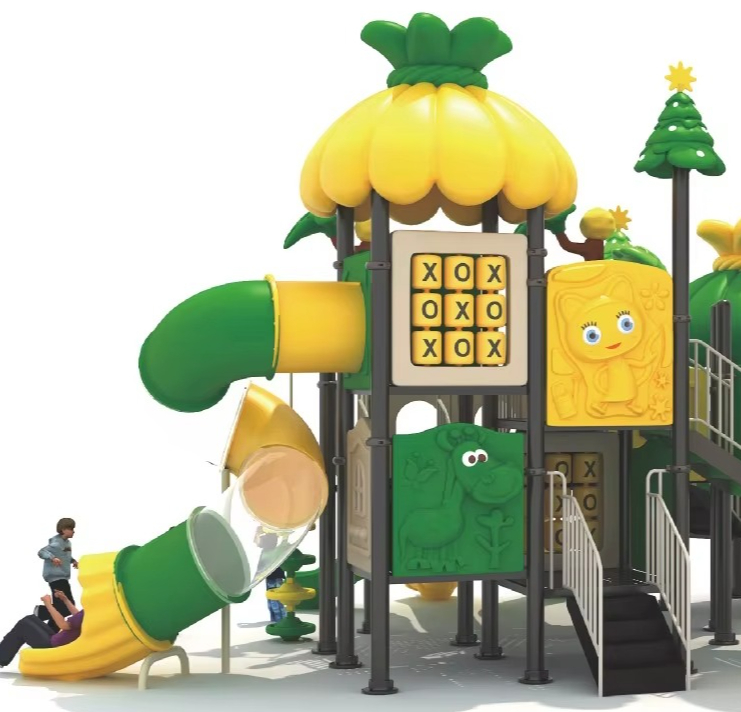 森をテーマにした庭園用屋外遊具、大きなプラスチック製滑り台、 - Kids Outdoor Jungle Gym のレビューと価格
