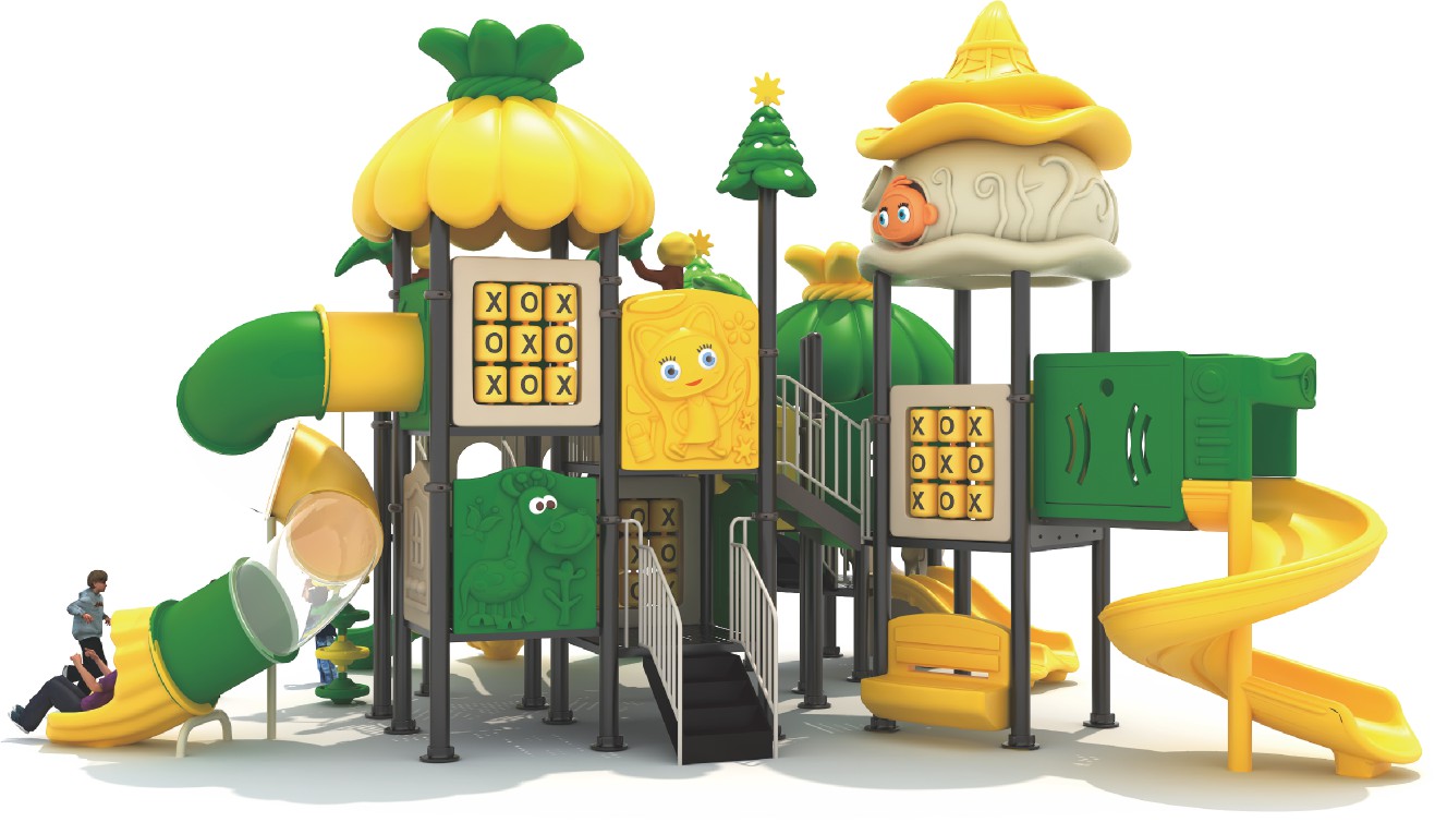 森をテーマにした庭園用屋外遊具、大きなプラスチック製滑り台、 - Kids Outdoor Jungle Gym のレビューと価格