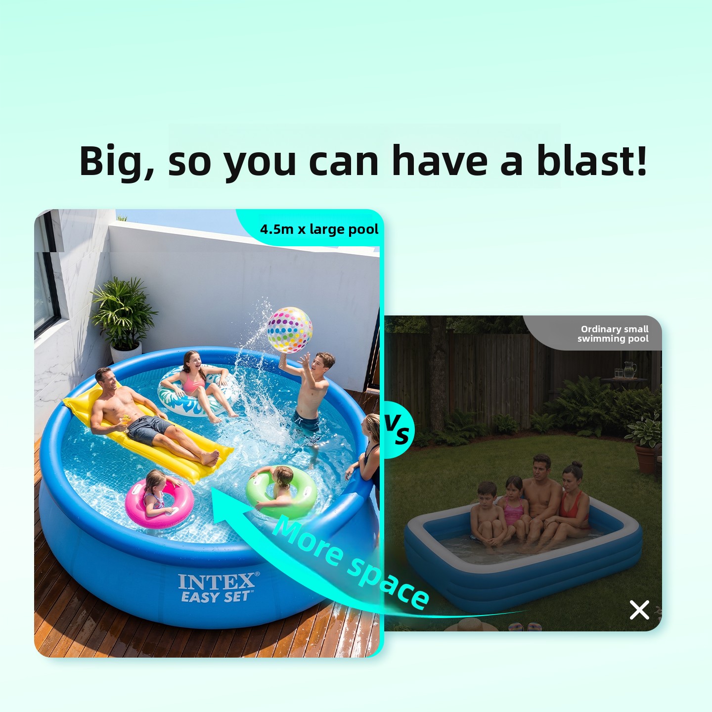 特大サイズのファミリー向けインフレータブルプール、子供と大人 - Kids Outdoor Pool のレビューと価格