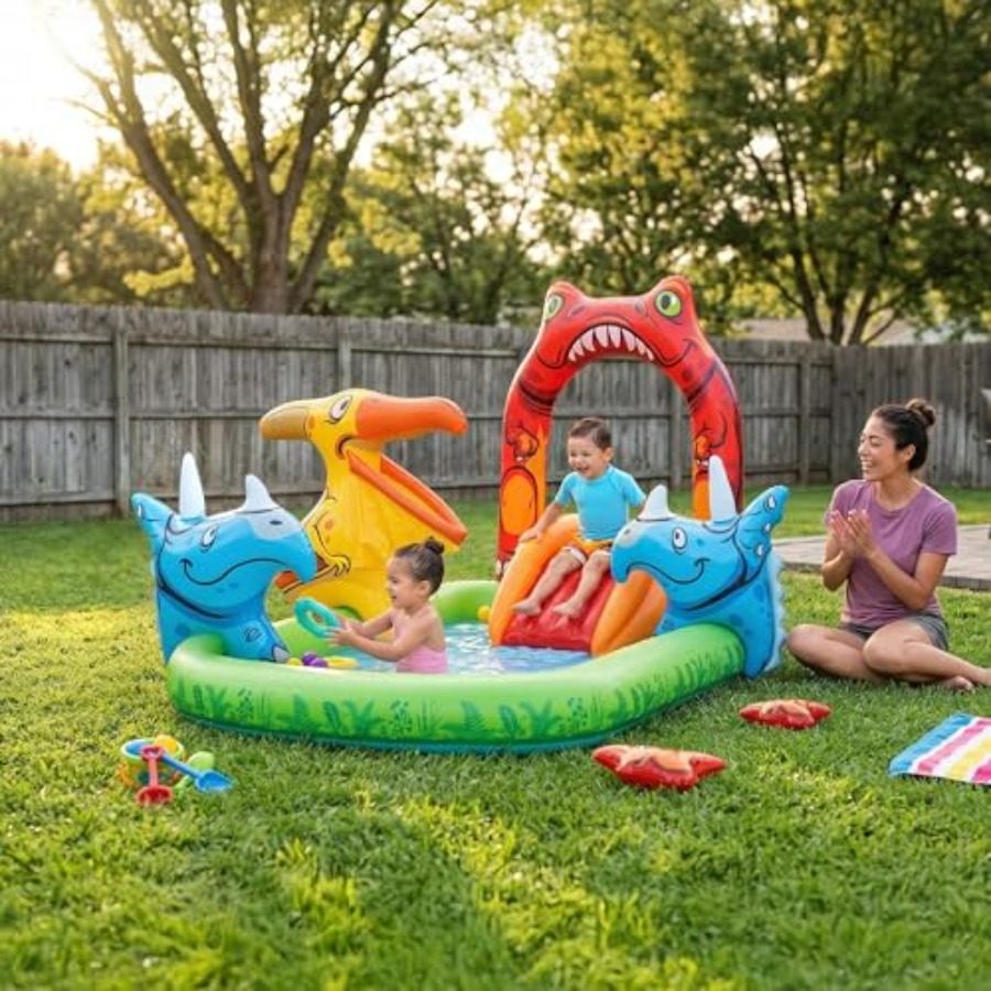 子供向け屋外ウォータープレイセンター、PVC素材、青緑色、イ - Kids Outdoor Pool のレビューと価格